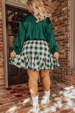 Small Town Holiday Skirt In Green Curves -Jacket and Coats Shop 2109224284000 2022102809265400 1d9bd0fesmall town holiday skirt in green curves