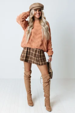Bring On The Warmth Knit Sweater In Pumpkin -Jacket and Coats Shop 2109229591000 2021111414354600 623e4f62bring on the warmth knit sweater in pumpkin