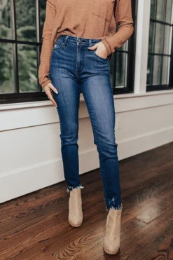 The Tuck High Waist Ankle Skinny