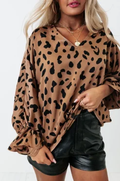 Sweeter With Time Leopard Shift Top In Mocha -Jacket and Coats Shop 2111118624000 2021113009250000 8ec1b4fdsweeter with time leopard shift top in mocha