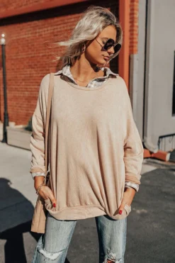 Happy Outlook Mineral Wash Sweatshirt In Iced Latte -Jacket and Coats Shop 2111248054000 2021120212203000 5e0f88c7happy outlook mineral wash sweatshirt in iced latte