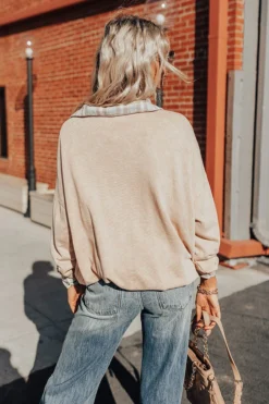 Happy Outlook Mineral Wash Sweatshirt In Iced Latte -Jacket and Coats Shop 2111248054000 2021120212203300 5db58390happy outlook mineral wash sweatshirt in iced latte