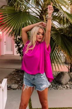 Local Flair Shift Top In Dark Fuchsia -Jacket and Coats Shop 2201077399000 2022022112464300 5d8e4cc7local flare shift top in dark fuchsia