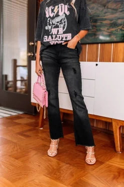 The Mckenna Midrise Ankle Flare In Black