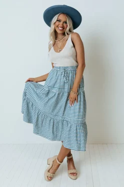 Farmers Market Meetup Gingham Skirt