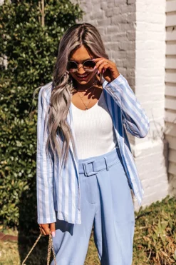 Hamptons Forever Stripe Blazer In Sky Blue -Jacket and Coats Shop 2202287625000 2022030912001200 7df255c2hamptons forever stripe blazer in sky blue