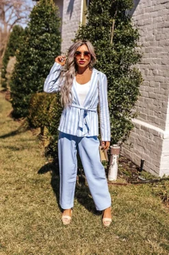 Hamptons Forever Stripe Blazer In Sky Blue -Jacket and Coats Shop 2202287625000 2022030912022700 2eaa3146hamptons forever stripe blazer in sky blue