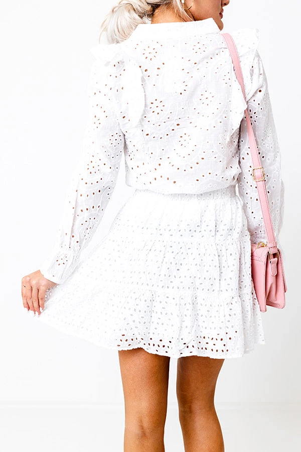 Shaken Or Stirred Eyelet Skirt In White 7 Shaken Or Stirred Eyelet Skirt In White - Image 7