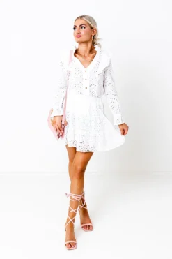 Shaken Or Stirred Eyelet Skirt In White 15 Shaken Or Stirred Eyelet Skirt In White -Jacket and Coats Shop 2203016865000 2023032307523400 cb414946shaken or stirred eyelet skirt in white