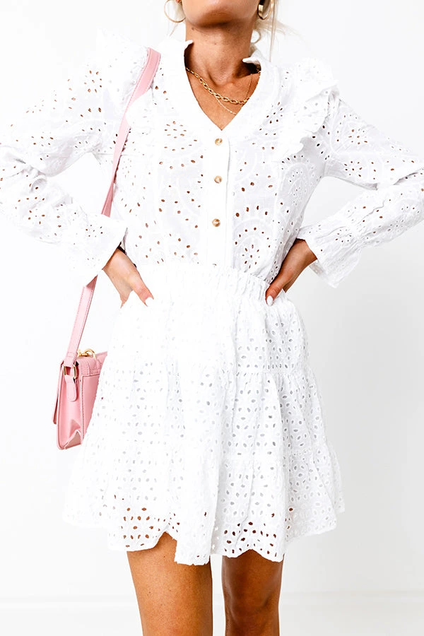 Shaken Or Stirred Eyelet Skirt In White 5 Shaken Or Stirred Eyelet Skirt In White - Image 5