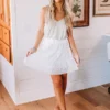 Shaken Or Stirred Eyelet Skirt In White