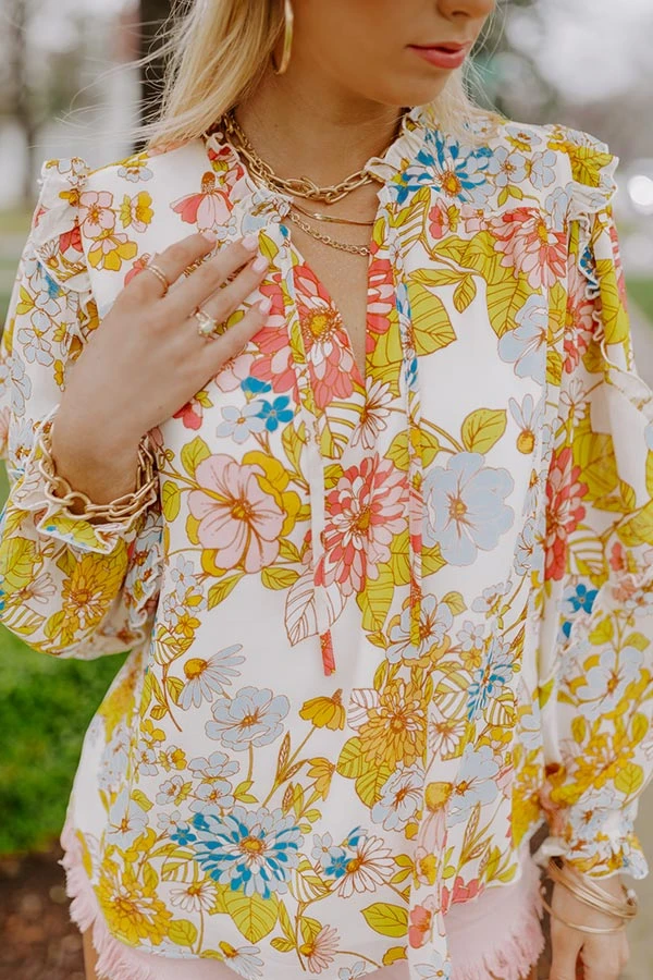 Sugary Sweet Floral Shift Top In Cream 3 Sugary Sweet Floral Shift Top In Cream - Image 3