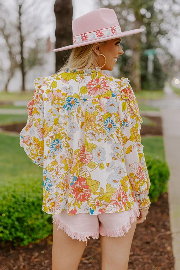 Sugary Sweet Floral Shift Top In Cream 5 Sugary Sweet Floral Shift Top In Cream - Image 5