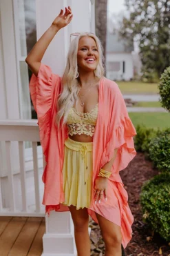 Summer Rhythm Ruffle Overlay In Coral 14 Summer Rhythm Ruffle Overlay In Coral -Jacket and Coats Shop 2203237556000 2022041210333300 12d8fba1summer rhythm ruffle overlay in coral