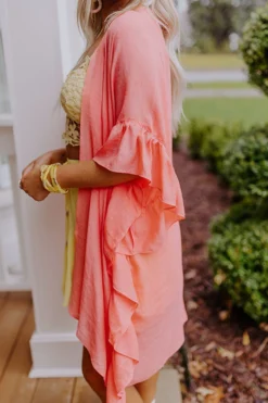 Summer Rhythm Ruffle Overlay In Coral 15 Summer Rhythm Ruffle Overlay In Coral -Jacket and Coats Shop 2203237556000 2022041210333300 eee4a8ebsummer rhythm ruffle overlay in coral