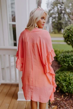 Summer Rhythm Ruffle Overlay In Coral 16 Summer Rhythm Ruffle Overlay In Coral -Jacket and Coats Shop 2203237556000 2022041210333300 f9bfc1c1summer rhythm ruffle overlay in coral
