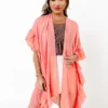 Summer Rhythm Ruffle Overlay In Coral