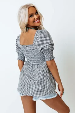 Sweet Summer Nights Gingham Top In Black -Jacket and Coats Shop 2203313158000 2022041215244400 7279124fsweet summer nights gingham top in black