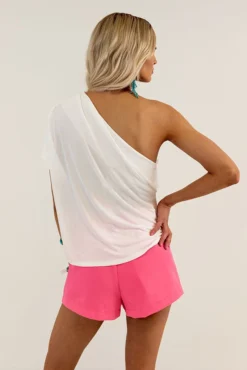 Out In NYC One Shoulder Top In Ivory -Jacket and Coats Shop 2205069544000 2023022111142400 60827390out in nyc one shoulder top in ivory