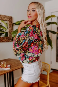 Cute Casa Floral Top In Tangerine -Jacket and Coats Shop 2206061530000 2022061613415700 4e31e5c5cute casa floral top in tangerine