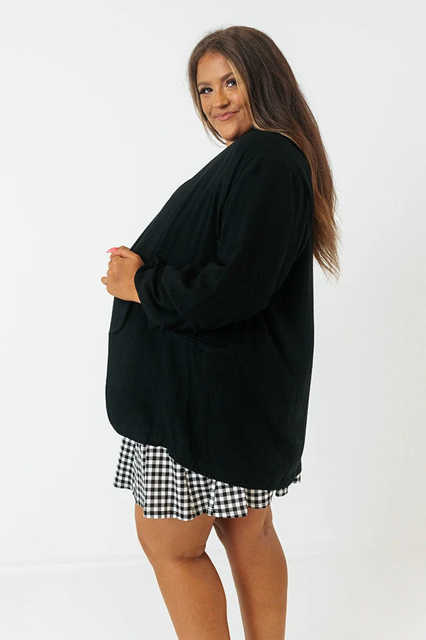 Good For The Plot Linen Blend Blazer In Black Curves 2 Good For The Plot Linen Blend Blazer In Black Curves - Image 2