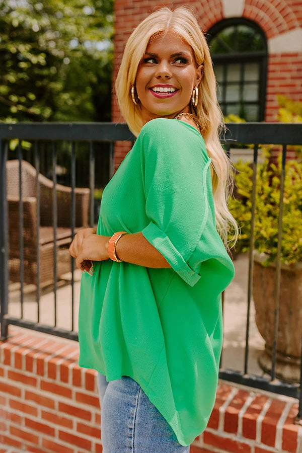 City Meetup Shift Top In Kelly Green Curves 3 City Meetup Shift Top In Kelly Green Curves - Image 3