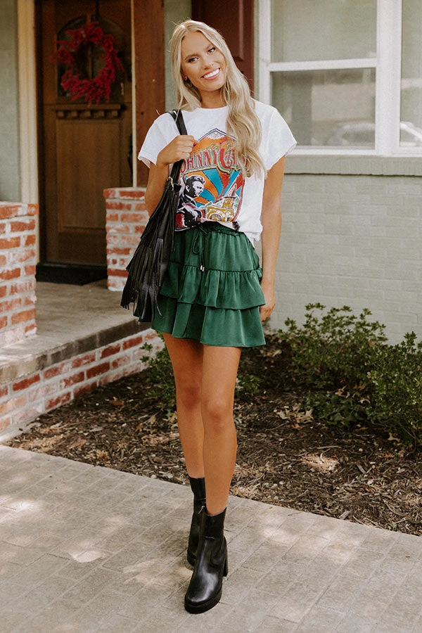 Watch The Show Satin Skort In Hunter Green 1 Watch The Show Satin Skort In Hunter Green