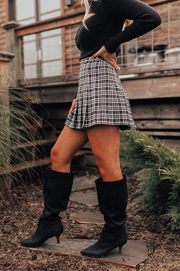 Lean Into Me Plaid Skirt In Black 5 Lean Into Me Plaid Skirt In Black - Image 5
