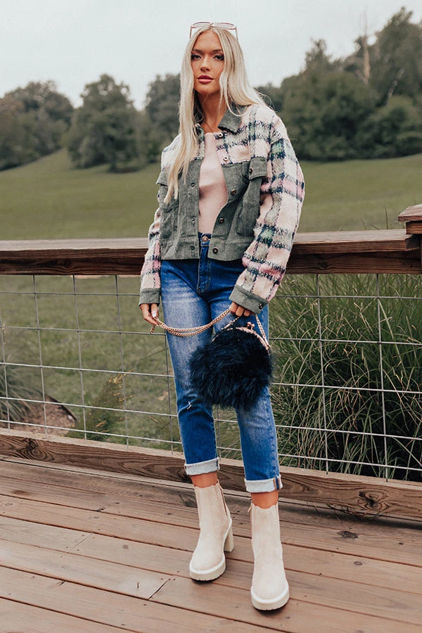 Morning In The Mountains Plaid Jacket In Forest 3 Morning In The Mountains Plaid Jacket In Forest - Image 3