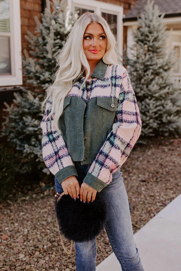 Morning In The Mountains Plaid Jacket In Forest 2 Morning In The Mountains Plaid Jacket In Forest - Image 2