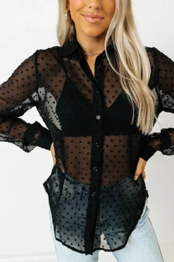 Hollywood Premiere Chiffon Button Up -Jacket and Coats Shop 2208096579000 2022081113342900 d0efc8eehollywood premiere chiffon button up