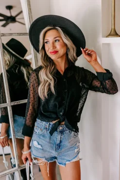 Hollywood Premiere Chiffon Button Up