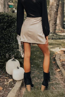The Nashville Faux Suede Skirt In Birch -Jacket and Coats Shop 2208199407000 2022092210460000 e141a179the nashville faux suede skirt in birch