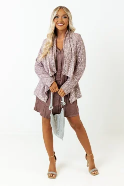 Splash Of Luxury Sequin Blazer In Blush -Jacket and Coats Shop 2208262895000 2022100308021600 8fca9a4esplash of luxury sequin blazer in blush