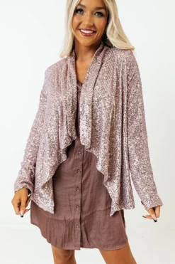 Splash Of Luxury Sequin Blazer In Blush -Jacket and Coats Shop 2208262895000 2022100308021700 b9047812splash of luxury sequin blazer in blush