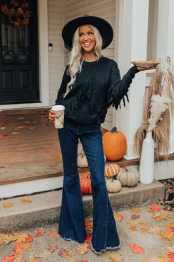 Over The Bridge Fringe Sweater