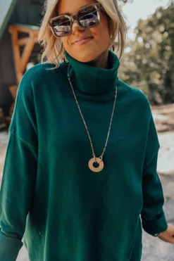 Lodge Getaway Tunic Sweater In Hunter Green Curves -Jacket and Coats Shop 2209029683000 2022100413112900 af919e5elodge getaway tunic sweater in hunter green curves