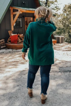 Lodge Getaway Tunic Sweater In Hunter Green Curves -Jacket and Coats Shop 2209029683000 2022100413113000 c0a65c78lodge getaway tunic sweater in hunter green curves