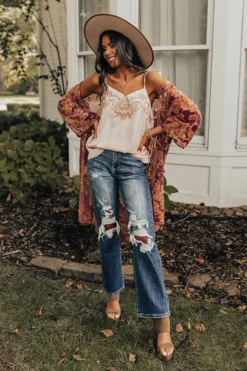 The Whirl High Waist Distressed Jean