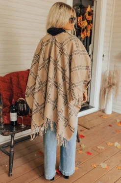 Cozy In Montauk Plaid Poncho -Jacket and Coats Shop 2209089829000 2022092109153500 c32fb4f2cozy in montauk plaid poncho