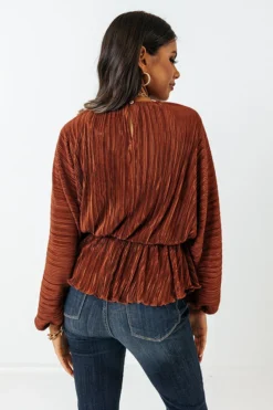 Cider So Sweet Pleated Top In Cinnamon 7 Cider So Sweet Pleated Top In Cinnamon -Jacket and Coats Shop 2209136647000 2022100409502800 3df05547cider so sweet pleated top in cinnamon