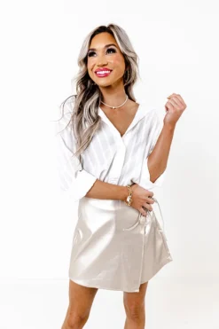 Picture This Faux Leather Skort