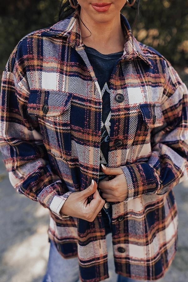 Cozy Cabin Vibes Plaid Jacket In Navy 8 Cozy Cabin Vibes Plaid Jacket In Navy - Image 8