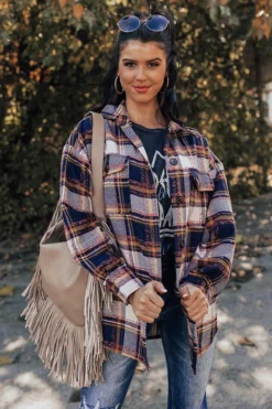 Cozy Cabin Vibes Plaid Jacket In Navy 11 Cozy Cabin Vibes Plaid Jacket In Navy -Jacket and Coats Shop 2210064491000 2022102109212700 b8276a1acozy cabin vibes plaid jacket in navy