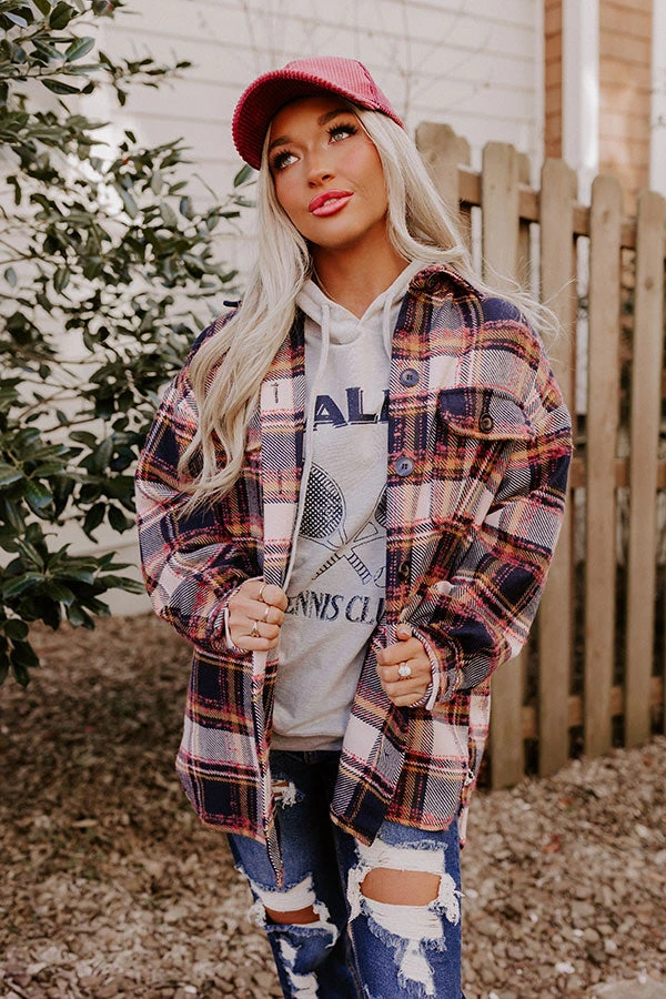 Cozy Cabin Vibes Plaid Jacket In Navy 1 Cozy Cabin Vibes Plaid Jacket In Navy