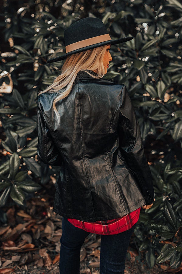 Editor's Choice Faux Leather Blazer 4 Editor's Choice Faux Leather Blazer - Image 4