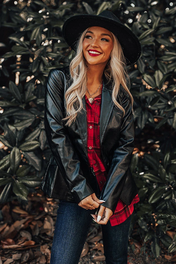 Editor's Choice Faux Leather Blazer 1 Editor's Choice Faux Leather Blazer