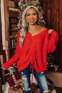 Insta Obsessed Knit Sweater In Red
