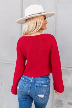 Weekend Coffee Run Sweater In Red -Jacket and Coats Shop 2210252775000 2022110414204600 26b5a1f0weekend coffee run sweater in red