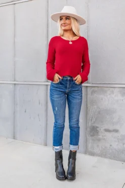 Weekend Coffee Run Sweater In Red -Jacket and Coats Shop 2210252775000 2022110414204600 ab7fda85weekend coffee run sweater in red